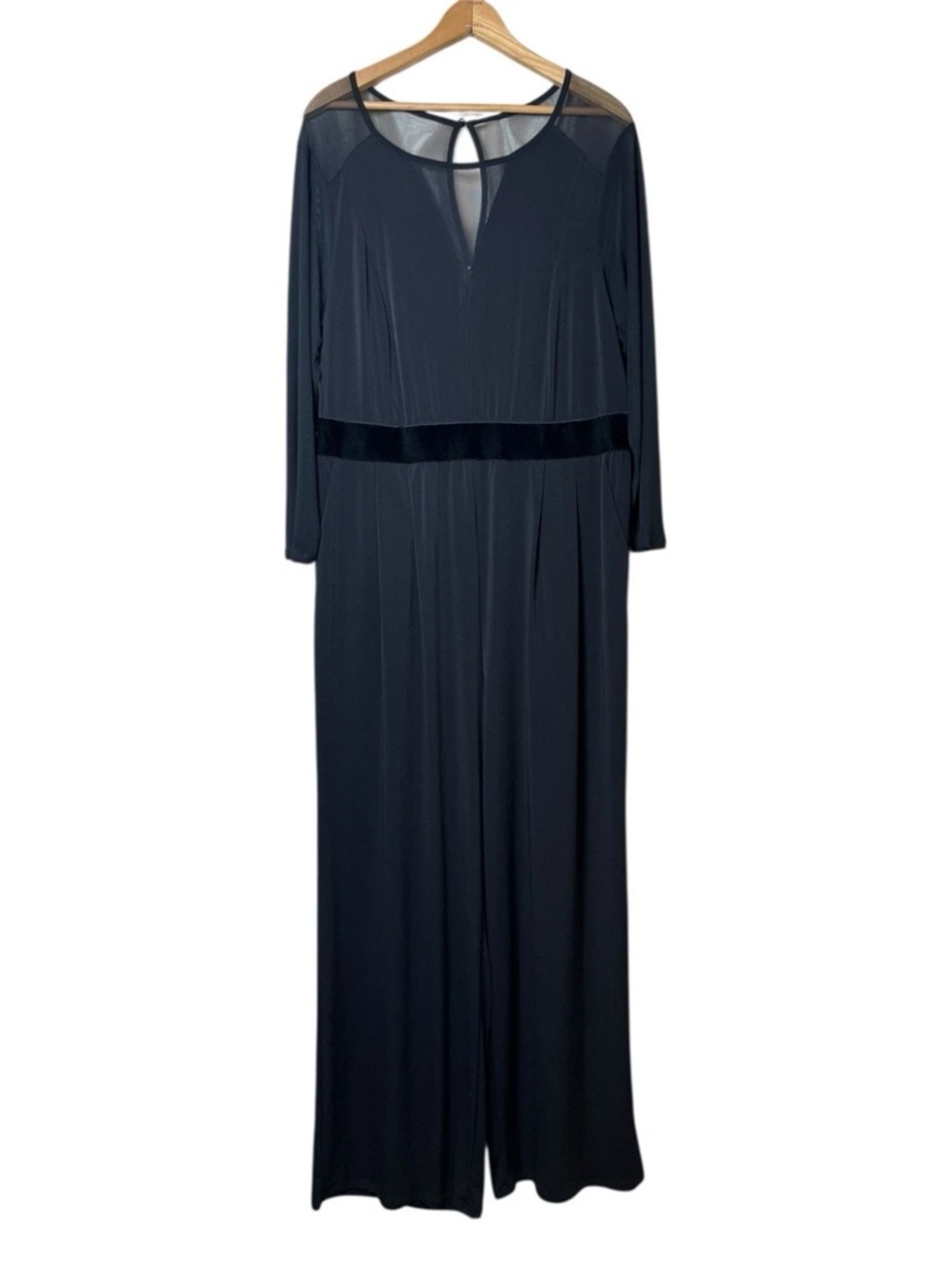 Torrid NWT Black Long-Sleeve Evening Jumpsuit with Sheer Yoke